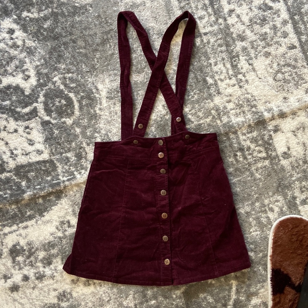 F21 corduroy overall skirt / suspender